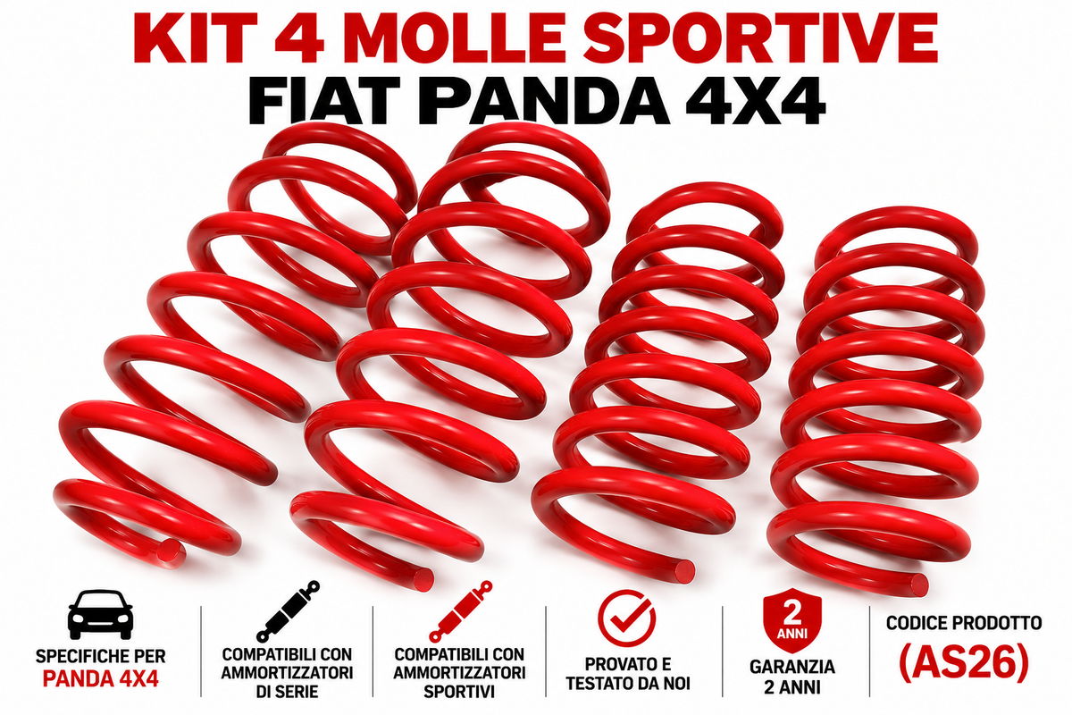Kit molle assetto sportivo -3 cm panda 4x4 seconda serie da 2003 a 2013