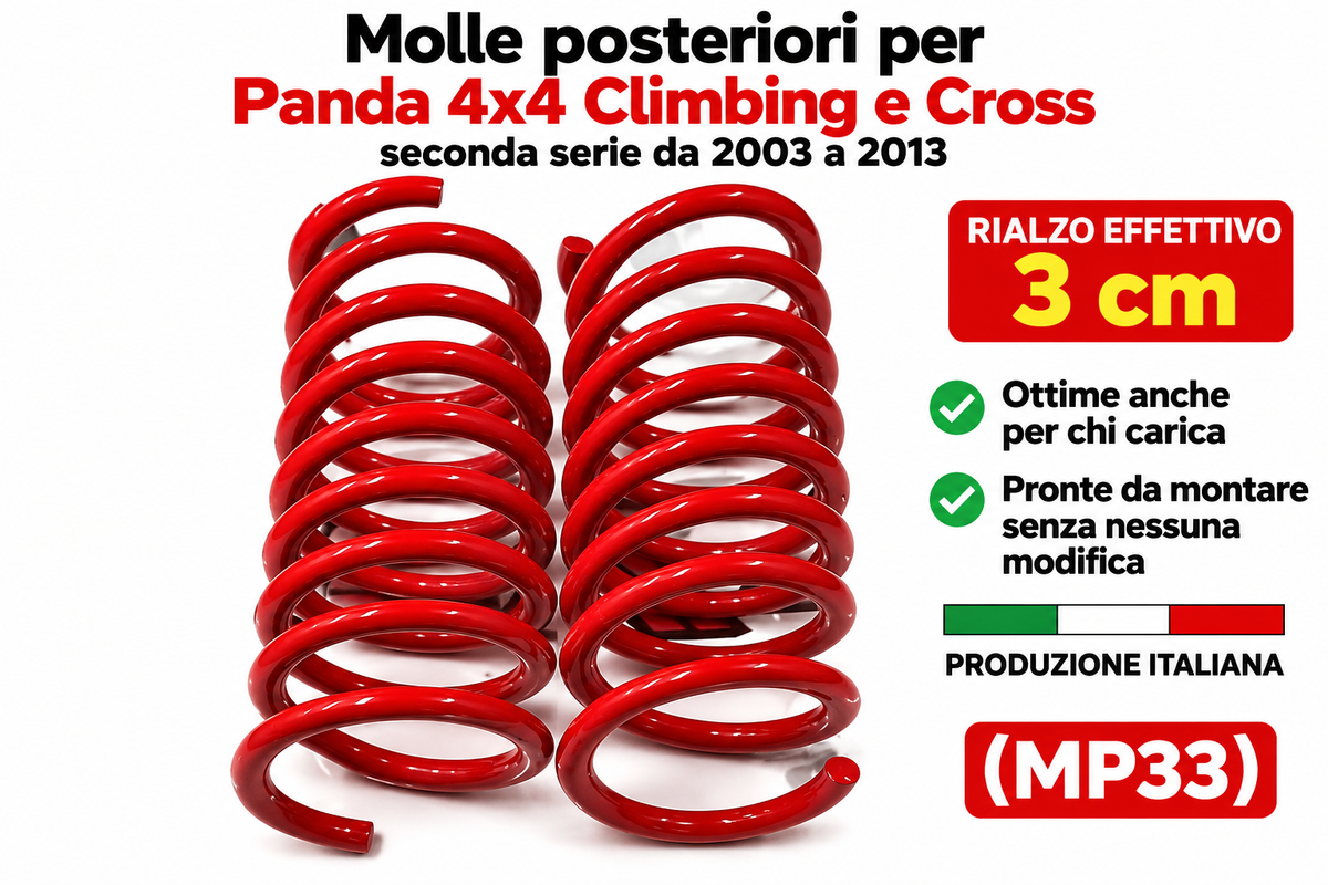 Ressorts arrière rehaussés de 3 cm pour Panda Climbing et Cross, deuxième série à partir de 2003