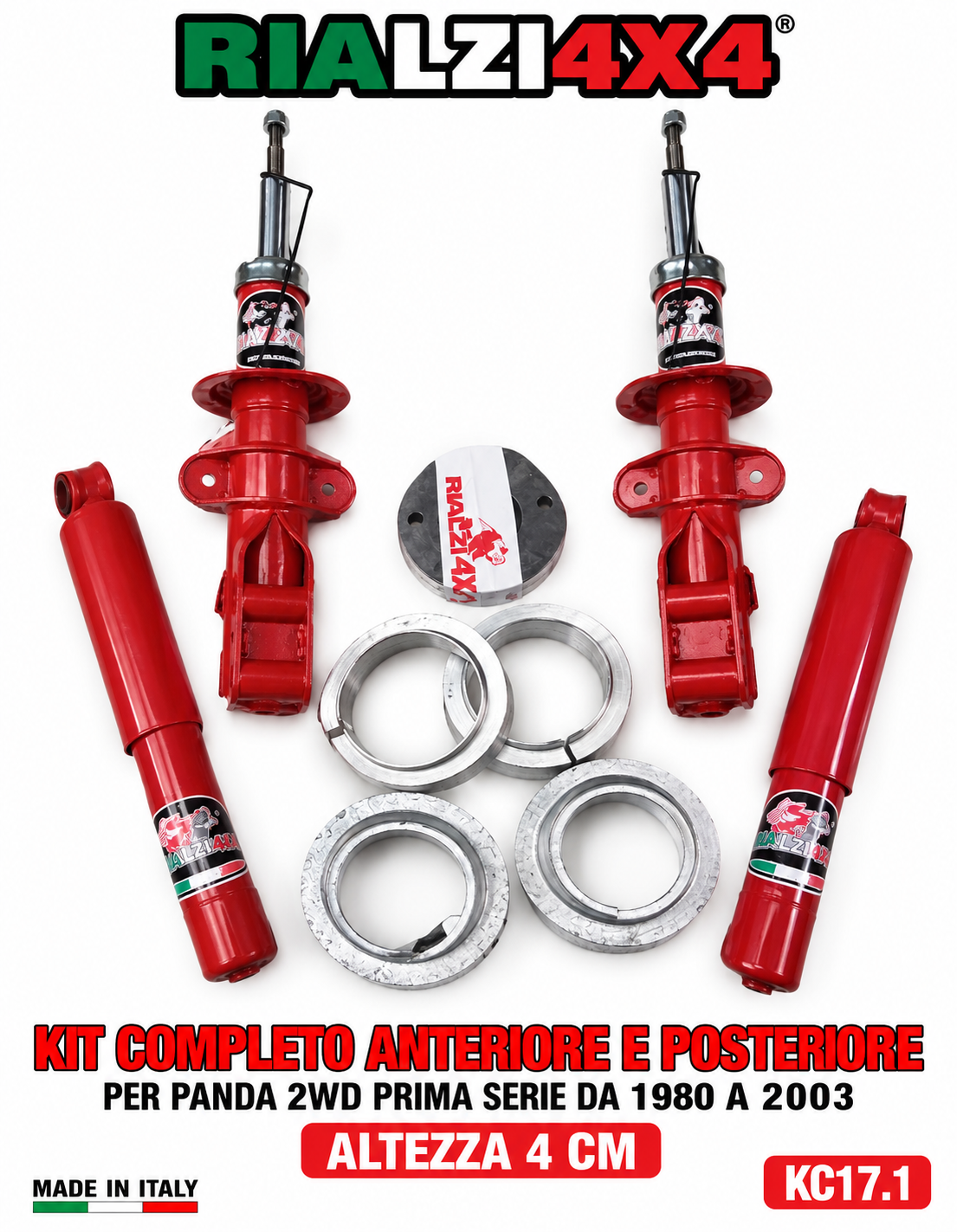 Complete 4cm Panda 2WD first series kit from 1980 to 2003 / DOUBLE THICKNESS
