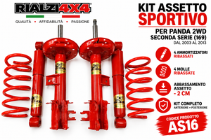 Kit complet de suspension sport -3 cm Panda 2WD deuxième série de 2003 à 2013