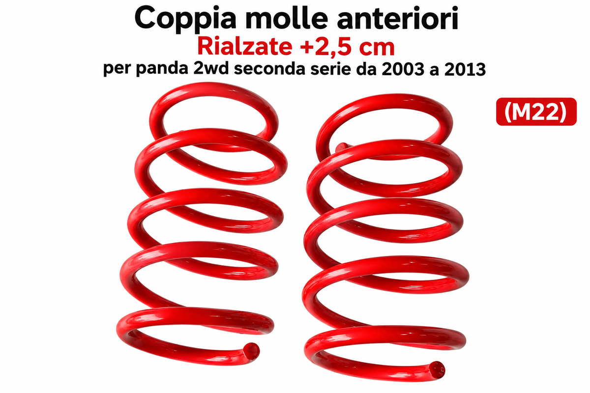 Muelles delanteros Panda 2WD segunda serie de 2003 a 2013 elevados 2,5 cm