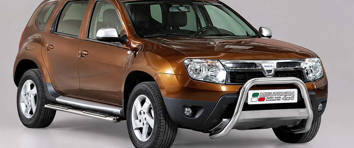 Defensa delantera de acero inoxidable Dacia Duster 2010 > Ø 63 mm