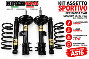 Kit complet de suspension sport -3 cm Panda 2WD deuxième série de 2003 à 2013