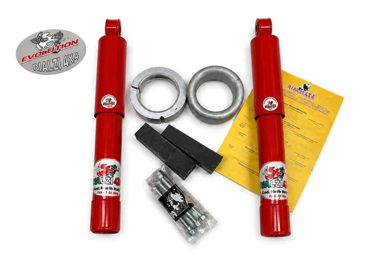 Kit delantero 2,3 cm y trasero 3,3 cm para panda 4x4 metano/glp primera serie de