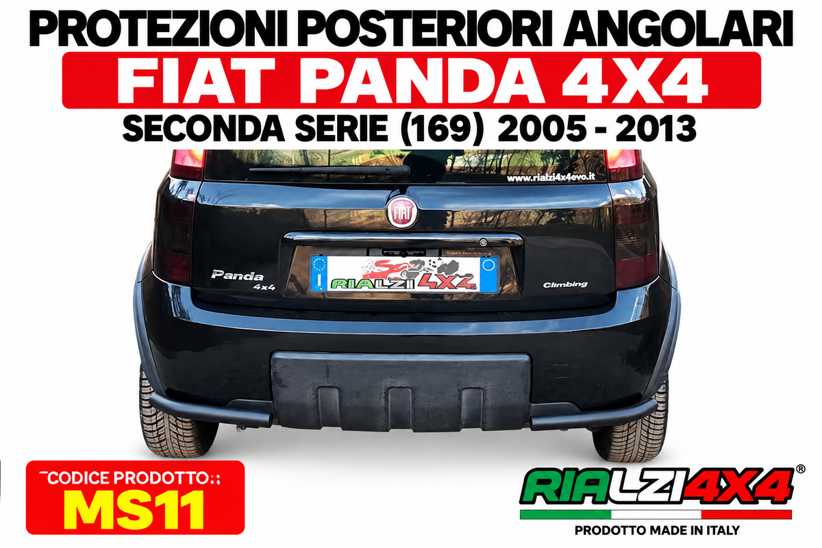 Protezioni posteriori angolari inox panda 4x4 seconda serie Ø 50mm