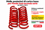 Molle posteriori di carico base panda 2wd seconda serie da 2003 a 2013