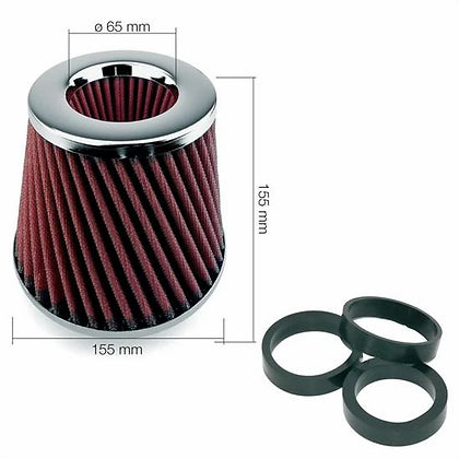 Filtro bicónico helicoidal de algodón rojo