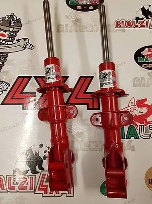 Ammortizzatori anteriori rialzati stelo + 2,5 cm e piatto + 3 cm panda 4x4 prima serie