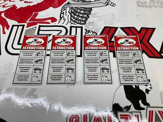 Targhetta istruzioni Panda 4x4