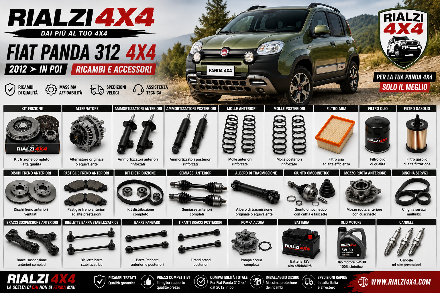 Rialzi 4x4 - Fiat Panda 312 4x4 ricambi