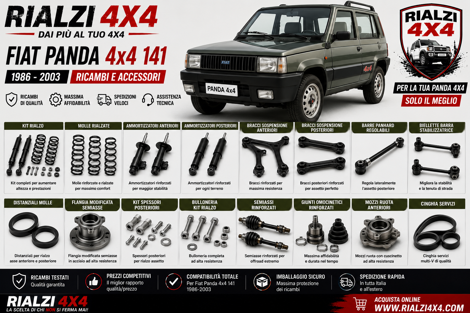 Rialzi 4x4 - Fiat Panda 141 4x4 ricambi e accessori