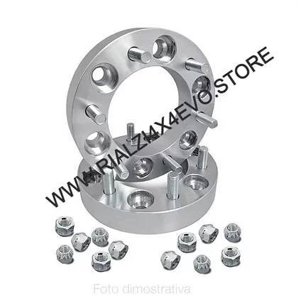 2 distanziali alluminio 20mm 5x110 mozzo 65,1 con bulloneria