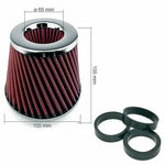 Filtro bicónico helicoidal de algodón rojo