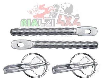 Coppia ganci cofano in acciaio inox