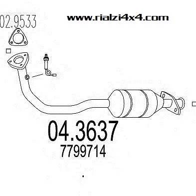 Tubo catalizzatore panda 4x4 dal 1993 al 2003